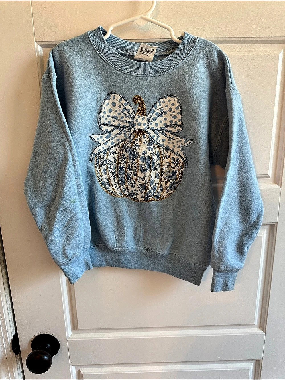 Hanes Girls Floral Pumpkin Sweatshirt Size 4-5